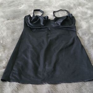 Nancy Ganz Black Body Slimmers Vintage Shapewear Slip Dress Underwire Bra 38D